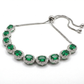 Elegant Oval-Cut Green Gem Bracelet For Women