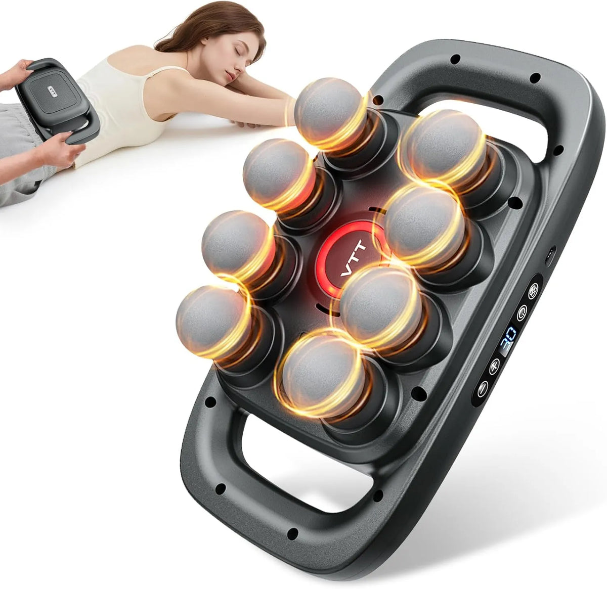 8 Head Massage Gun for Back, Shoulders, Legs, & Muscle Pain Relief