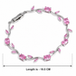 Tulip Crystal Vine Bracelet - (Silver-Pink)