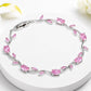 Tulip Crystal Vine Bracelet - (Silver-Pink)