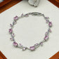 Tulip Crystal Vine Bracelet - (Silver-Pink)