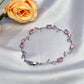 Tulip Crystal Vine Bracelet - (Silver-Pink)