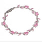 Tulip Crystal Vine Bracelet - (Silver-Pink)