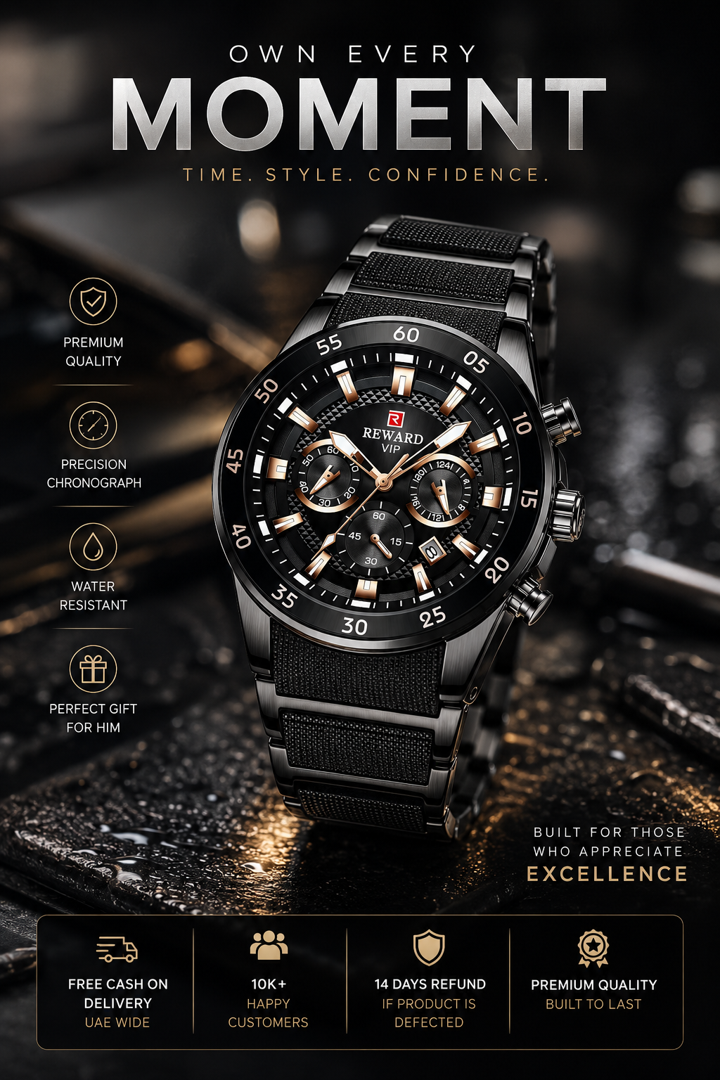 REWARD VIP Sports Chronograph Luxury Watch for Men