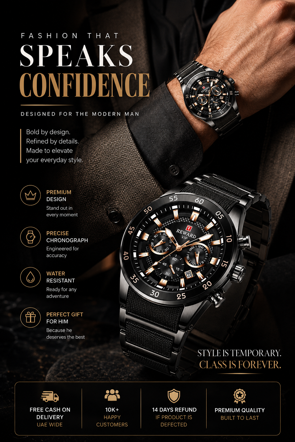 REWARD VIP Sports Chronograph Luxury Watch for Men