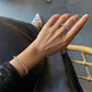 Elegant Sliver Bracelet With Sapphire White Gemstones.