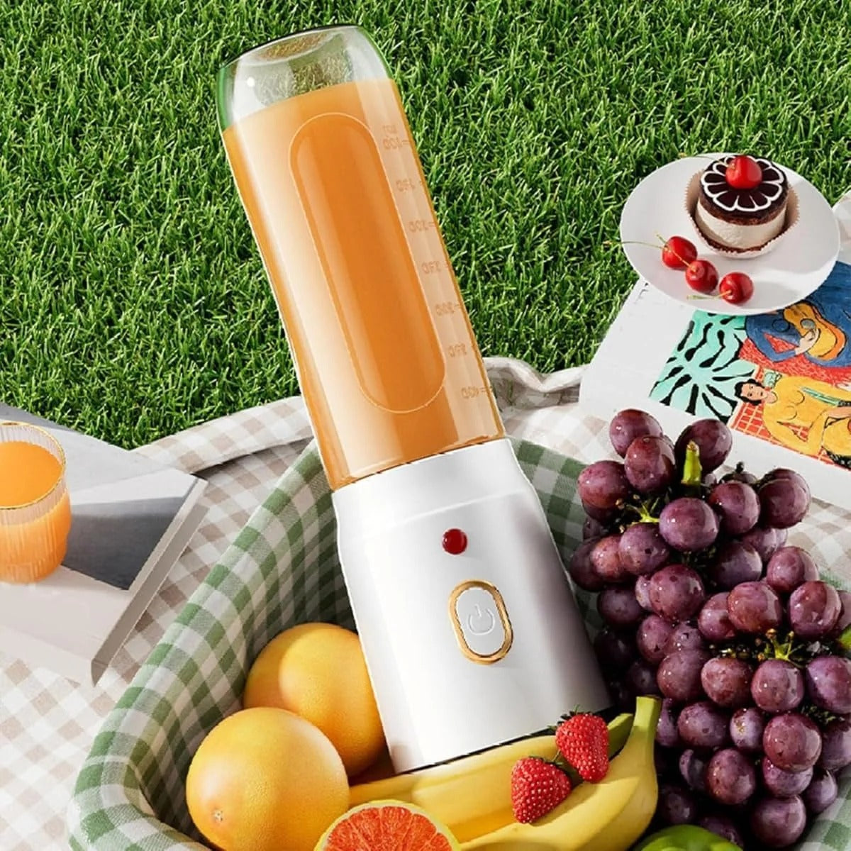 2-in-1 Portable Blender & Juice Bottle – Wireless Personal Fruit Juicer with Drinking Lid